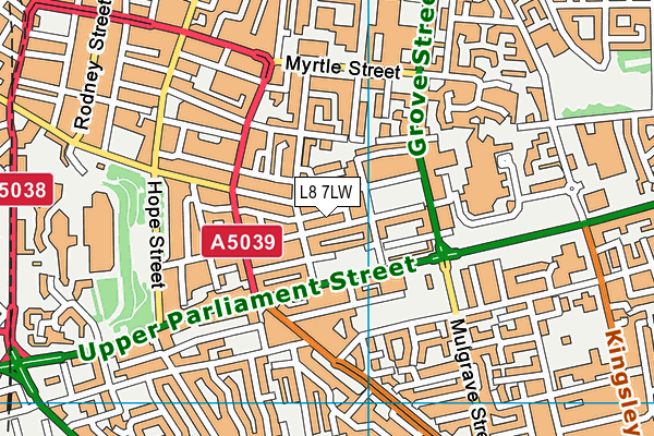 L8 7LW map - OS VectorMap District (Ordnance Survey) L8 7LW map - OS VectorMap District (Ordnance Survey)