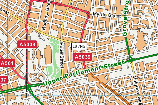 L8 7NG map - OS VectorMap District (Ordnance Survey) L8 7NG map - OS VectorMap District (Ordnance Survey)
