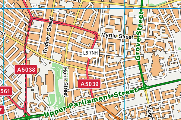 L8 7NH map - OS VectorMap District (Ordnance Survey) L8 7NH map - OS VectorMap District (Ordnance Survey)