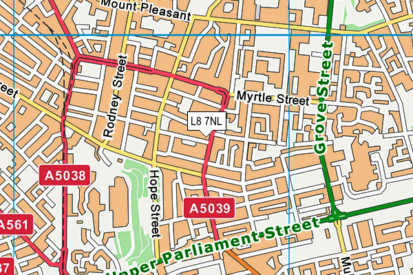 L8 7NL map - OS VectorMap District (Ordnance Survey) L8 7NL map - OS VectorMap District (Ordnance Survey)
