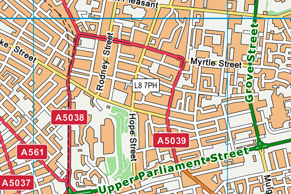 L8 7PH map - OS VectorMap District (Ordnance Survey) L8 7PH map - OS VectorMap District (Ordnance Survey)