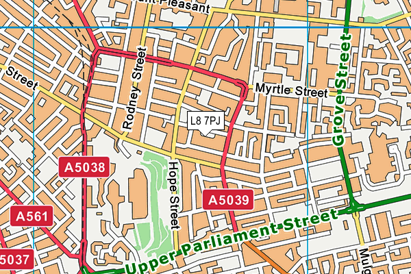 L8 7PJ map - OS VectorMap District (Ordnance Survey) L8 7PJ map - OS VectorMap District (Ordnance Survey)