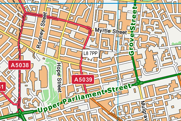 L8 7PP map - OS VectorMap District (Ordnance Survey) L8 7PP map - OS VectorMap District (Ordnance Survey)