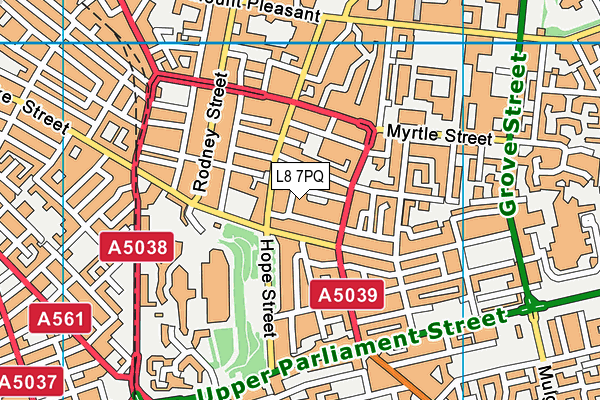 L8 7PQ map - OS VectorMap District (Ordnance Survey) L8 7PQ map - OS VectorMap District (Ordnance Survey)