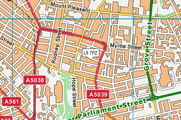 L8 7PZ map - OS VectorMap District (Ordnance Survey) L8 7PZ map - OS VectorMap District (Ordnance Survey)
