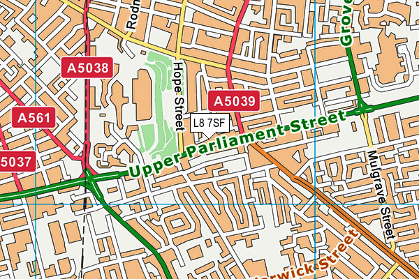 L8 7SF map - OS VectorMap District (Ordnance Survey) L8 7SF map - OS VectorMap District (Ordnance Survey)