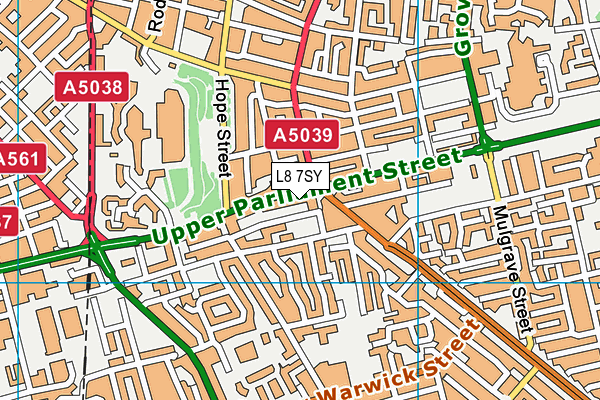 L8 7SY map - OS VectorMap District (Ordnance Survey) L8 7SY map - OS VectorMap District (Ordnance Survey)