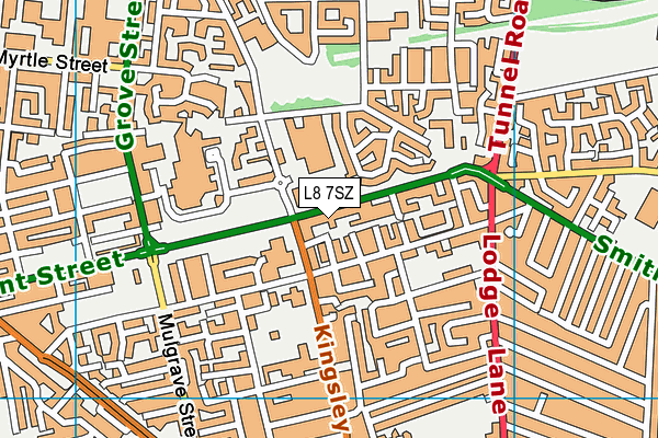 L8 7SZ map - OS VectorMap District (Ordnance Survey) L8 7SZ map - OS VectorMap District (Ordnance Survey)