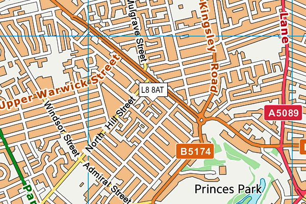 L8 8AT map - OS VectorMap District (Ordnance Survey) L8 8AT map - OS VectorMap District (Ordnance Survey)