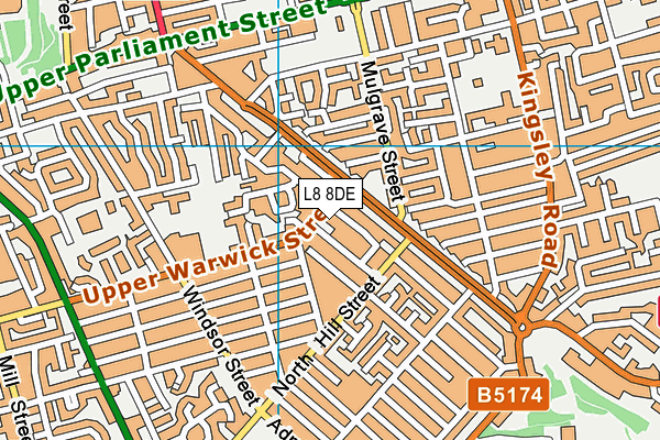 L8 8DE map - OS VectorMap District (Ordnance Survey) L8 8DE map - OS VectorMap District (Ordnance Survey)