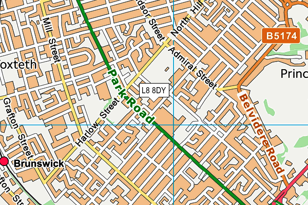 L8 8DY map - OS VectorMap District (Ordnance Survey) L8 8DY map - OS VectorMap District (Ordnance Survey)