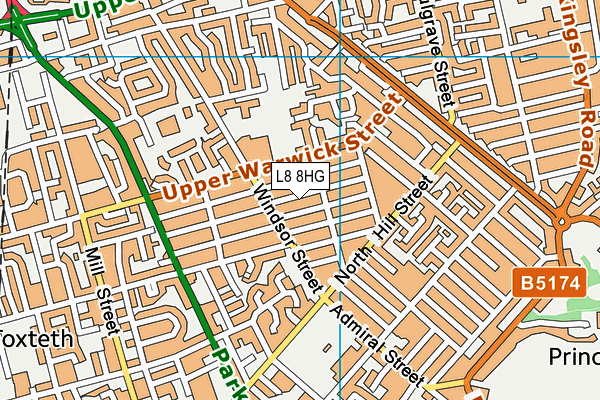 L8 8HG map - OS VectorMap District (Ordnance Survey) L8 8HG map - OS VectorMap District (Ordnance Survey)
