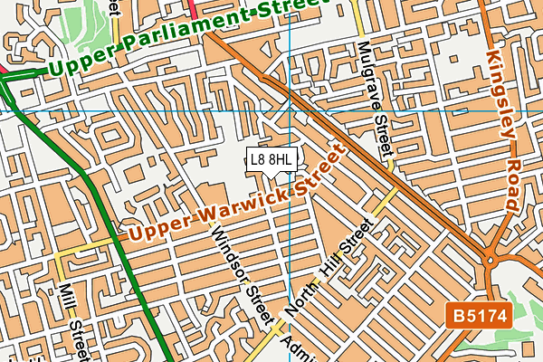 L8 8HL map - OS VectorMap District (Ordnance Survey) L8 8HL map - OS VectorMap District (Ordnance Survey)