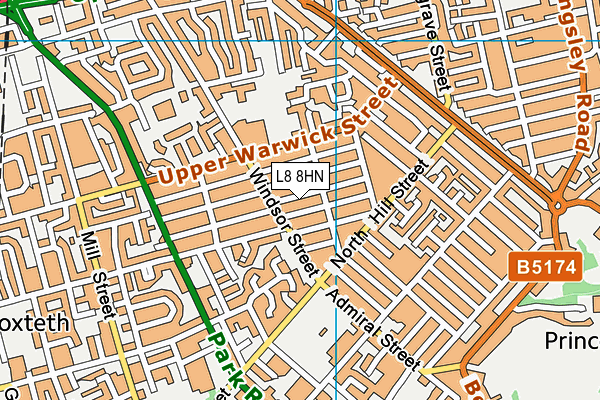 L8 8HN map - OS VectorMap District (Ordnance Survey)