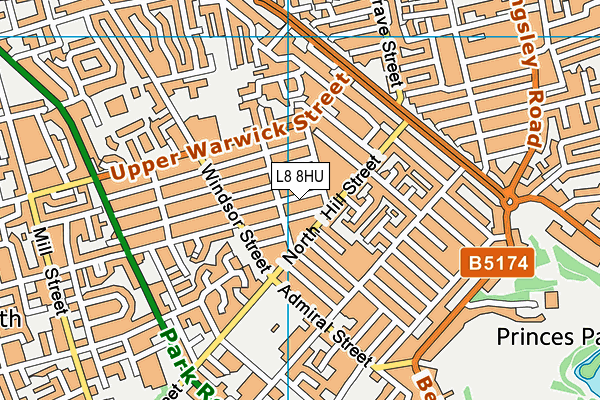 L8 8HU map - OS VectorMap District (Ordnance Survey) L8 8HU map - OS VectorMap District (Ordnance Survey)