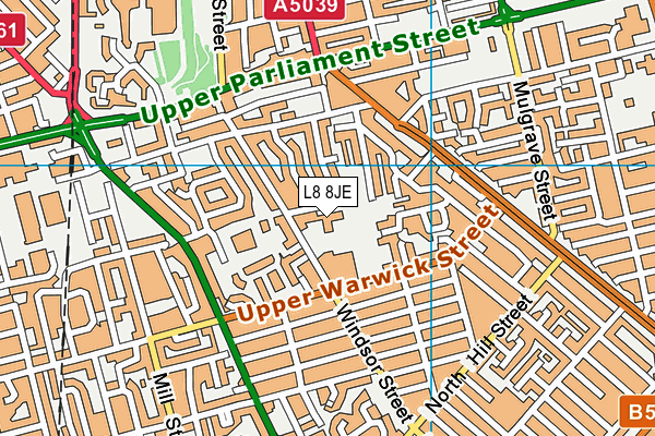L8 8JE map - OS VectorMap District (Ordnance Survey) L8 8JE map - OS VectorMap District (Ordnance Survey)