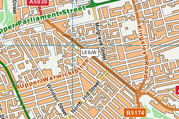 L8 8JW map - OS VectorMap District (Ordnance Survey) L8 8JW map - OS VectorMap District (Ordnance Survey)