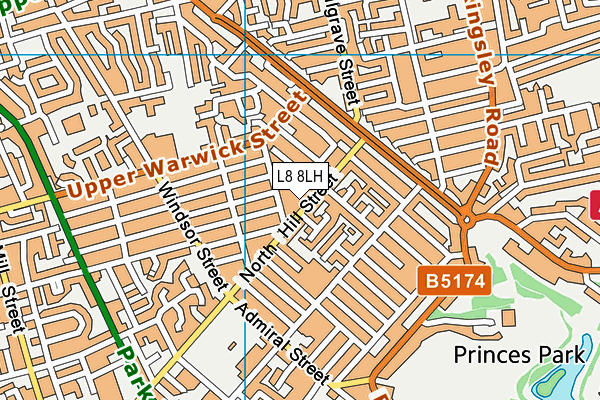 L8 8LH map - OS VectorMap District (Ordnance Survey) L8 8LH map - OS VectorMap District (Ordnance Survey)