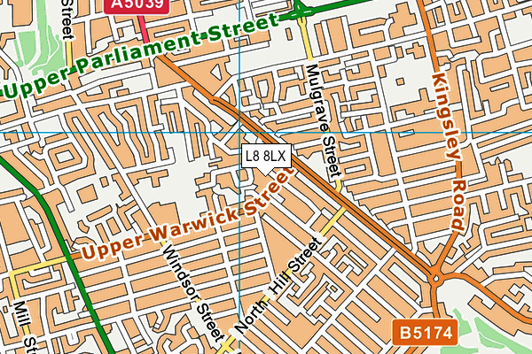 L8 8LX map - OS VectorMap District (Ordnance Survey) L8 8LX map - OS VectorMap District (Ordnance Survey)