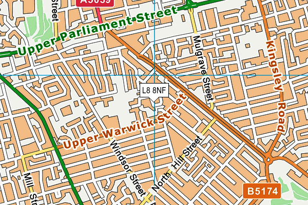 L8 8NF map - OS VectorMap District (Ordnance Survey)