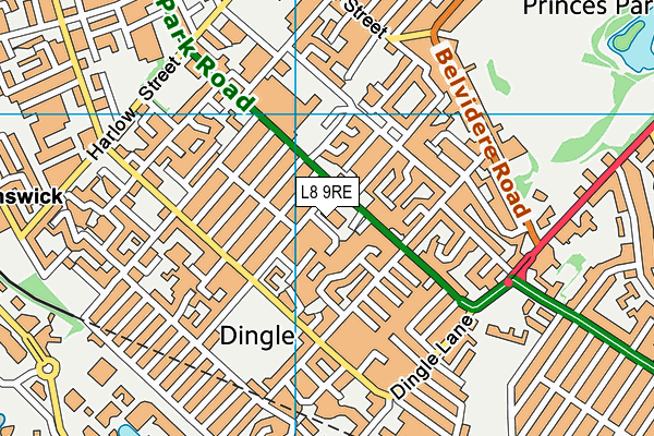 L8 9RE map - OS VectorMap District (Ordnance Survey) L8 9RE map - OS VectorMap District (Ordnance Survey)