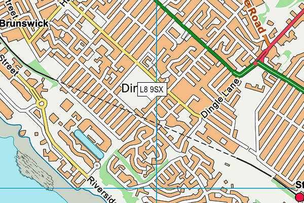 L8 9SX map - OS VectorMap District (Ordnance Survey) L8 9SX map - OS VectorMap District (Ordnance Survey)