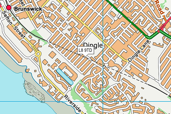 L8 9TD map - OS VectorMap District (Ordnance Survey)