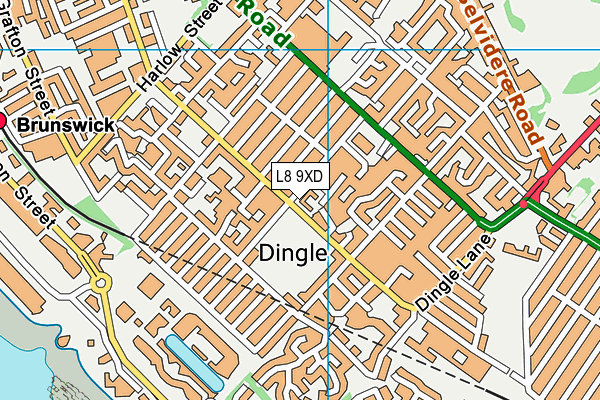 L8 9XD map - OS VectorMap District (Ordnance Survey) L8 9XD map - OS VectorMap District (Ordnance Survey)