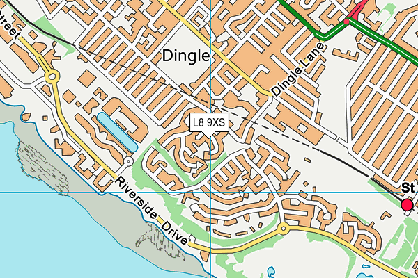 L8 9XS map - OS VectorMap District (Ordnance Survey) L8 9XS map - OS VectorMap District (Ordnance Survey)
