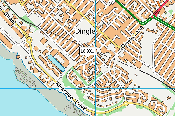 L8 9XU map - OS VectorMap District (Ordnance Survey)