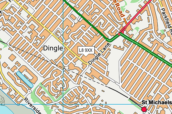 L8 9XX map - OS VectorMap District (Ordnance Survey) L8 9XX map - OS VectorMap District (Ordnance Survey)