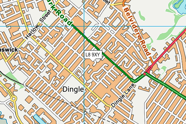 L8 9XY map - OS VectorMap District (Ordnance Survey) L8 9XY map - OS VectorMap District (Ordnance Survey)