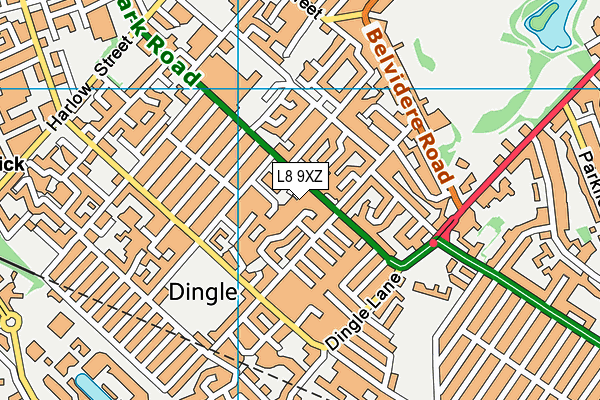 L8 9XZ map - OS VectorMap District (Ordnance Survey) L8 9XZ map - OS VectorMap District (Ordnance Survey)