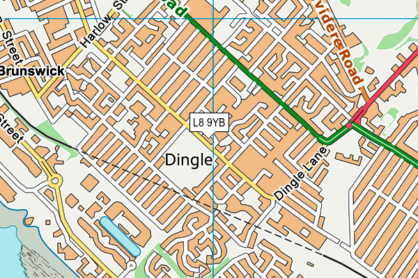 L8 9YB map - OS VectorMap District (Ordnance Survey) L8 9YB map - OS VectorMap District (Ordnance Survey)