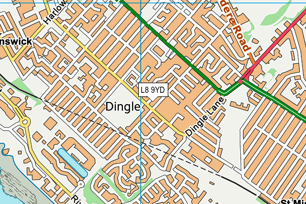 L8 9YD map - OS VectorMap District (Ordnance Survey) L8 9YD map - OS VectorMap District (Ordnance Survey)