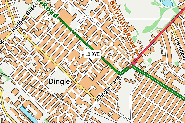 L8 9YE map - OS VectorMap District (Ordnance Survey) L8 9YE map - OS VectorMap District (Ordnance Survey)