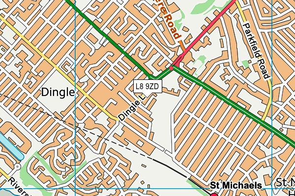 L8 9ZD map - OS VectorMap District (Ordnance Survey) L8 9ZD map - OS VectorMap District (Ordnance Survey)