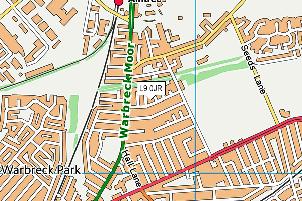 L9 0JR map - OS VectorMap District (Ordnance Survey)