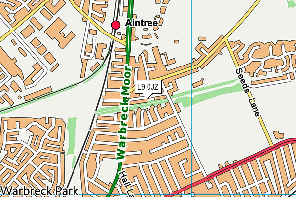 L9 0JZ map - OS VectorMap District (Ordnance Survey) L9 0JZ map - OS VectorMap District (Ordnance Survey)