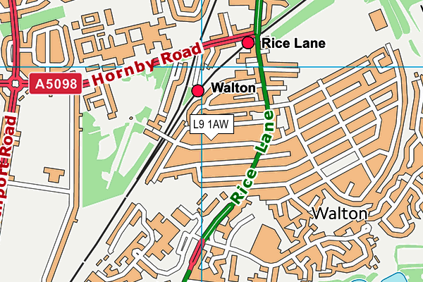 L9 1AW map - OS VectorMap District (Ordnance Survey)
