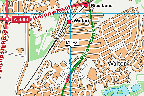 L9 1AX map - OS VectorMap District (Ordnance Survey) L9 1AX map - OS VectorMap District (Ordnance Survey)