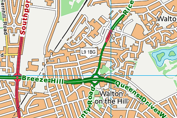 L9 1BG map - OS VectorMap District (Ordnance Survey)