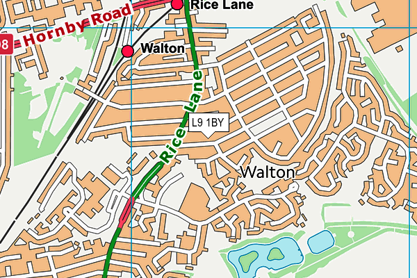 L9 1BY map - OS VectorMap District (Ordnance Survey)
