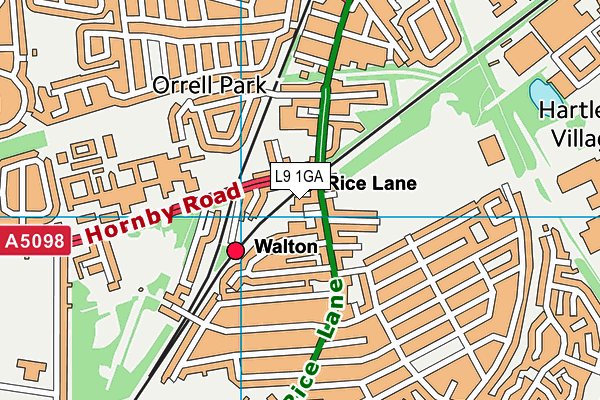 L9 1GA map - OS VectorMap District (Ordnance Survey)