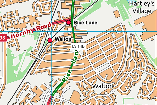 L9 1HB map - OS VectorMap District (Ordnance Survey) L9 1HB map - OS VectorMap District (Ordnance Survey)