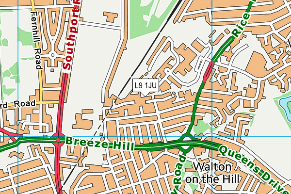 L9 1JU map - OS VectorMap District (Ordnance Survey) L9 1JU map - OS VectorMap District (Ordnance Survey)