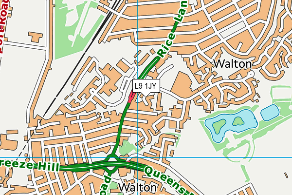 L9 1JY map - OS VectorMap District (Ordnance Survey) L9 1JY map - OS VectorMap District (Ordnance Survey)