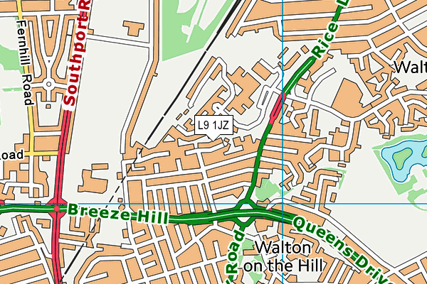 L9 1JZ map - OS VectorMap District (Ordnance Survey)