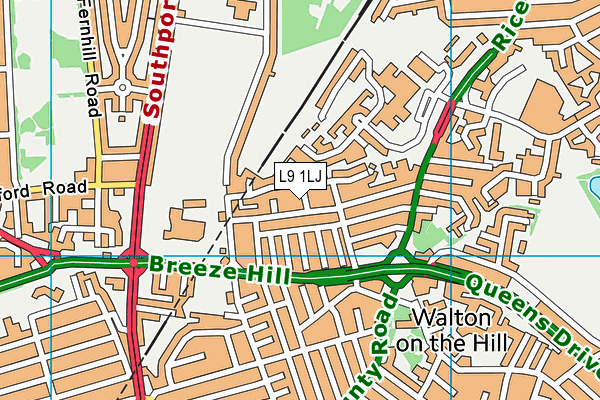 L9 1LJ map - OS VectorMap District (Ordnance Survey) L9 1LJ map - OS VectorMap District (Ordnance Survey)