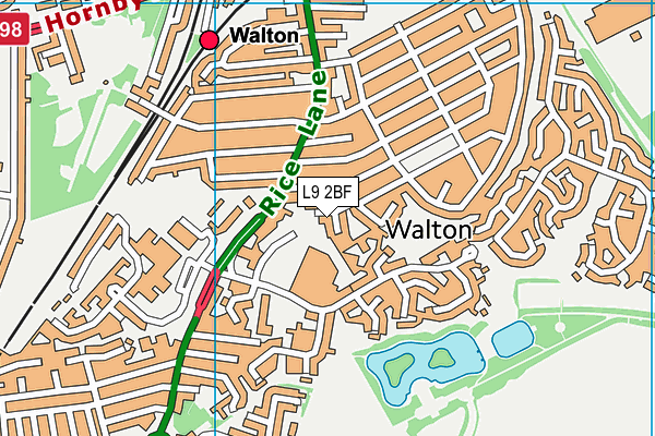 L9 2BF map - OS VectorMap District (Ordnance Survey)